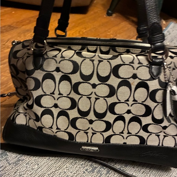 Coach Black and Tan Signature Tote - Picture 6 of 10
